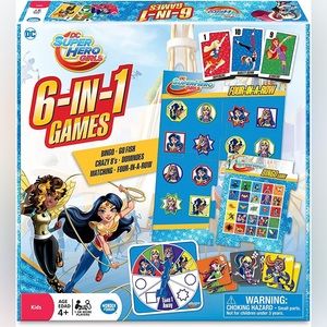 DC Super Hero Girls Marvel Heroes 6 in 1 Game Bingo Go Fish Crazy 8 Domi 🦸‍♀️